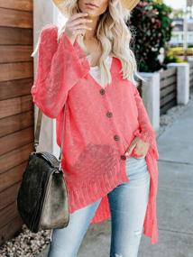 img 3 attached to Women'S Boho Kimono Cardigan Cover Up - Yacooh Summer Crochet Top Sheer Long Sleeve V Neck Sweater