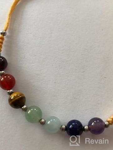 img 1 attached to 🌈 Adjustable Natural Gemstone Chakra Bracelet with Silver Spacers and Nylon Cord - 6mm Beads, 5"-6.5" for Women/Girls/Children | Cherry Tree Collection review by Justin Heynoski