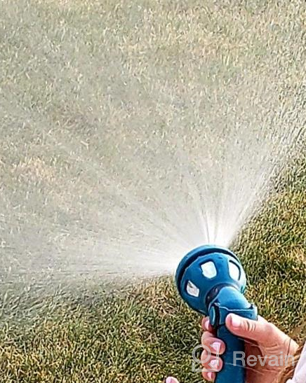 img 1 attached to Heavy Duty Tenozek Garden Hose Nozzle With 10 Adjustable Watering Patterns, High Pressure Sprayer For Outdoor Watering Plants & Lawns, Washing Cars & Pets review by Douglas Coronado