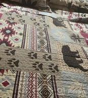 img 1 attached to Lodge Bedding Set King Size Rustic Cabin Quilts Lightweight Reversible Moose Bear Bedspread Coverlet All Season Country Forest Bedding Decor review by Brittany Sanchez