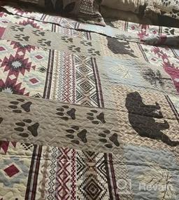img 6 attached to Lodge Bedding Set King Size Rustic Cabin Quilts Lightweight Reversible Moose Bear Bedspread Coverlet All Season Country Forest Bedding Decor