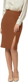 img 4 attached to Women'S Stretch Bodycon Midi Skirt - Elastic Waist Pencil Skirt - Multiple Colors
