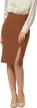 women's stretch bodycon midi skirt - elastic waist pencil skirt - multiple colors logo