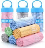 stay cool with bogi cooling towel - 40"x12" ice towel for instant relief during yoga, sport, gym & more activities (pink) logo