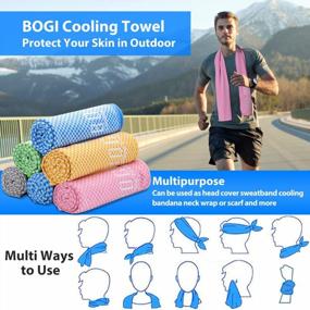 img 1 attached to Stay Cool With BOGI Cooling Towel - 40"X12" Ice Towel For Instant Relief During Yoga, Sport, Gym & More Activities (Pink)