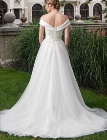 img 3 attached to Off-Shoulder A-Line Bridal Gown: Jaeden Wedding Dress For The Modern Bride