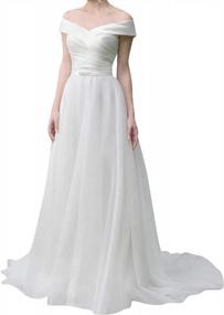 img 4 attached to Off-Shoulder A-Line Bridal Gown: Jaeden Wedding Dress For The Modern Bride