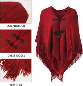 img 2 attached to Warm and Stylish MissShorthair Winter Ponchos: Must-Have Women's Accessories for Cold Seasons!