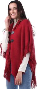 img 3 attached to Warm and Stylish MissShorthair Winter Ponchos: Must-Have Women's Accessories for Cold Seasons!