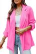 women's open front blazer with pockets - long sleeve lapel office jacket for casual or workwear by imily bela logo