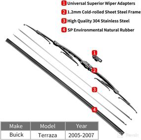img 2 attached to 🚗 OTUAYAUTO Factory Aftermarket Windshield Wiper Blades for Buick Terraza - 24"+22" - Compatible with 2005-2007 Vehicles