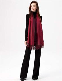 img 1 attached to MaaMgci Womens Cashmere Pashmina Blanket Women's Accessories at Scarves & Wraps