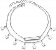 shimmer and shine with simsly boho crystal layered anklets - set of 11 for girls and women! logo