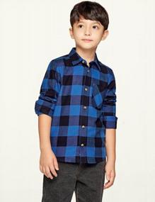 img 2 attached to 👕 CQR Kids Plaid Flannel Shirt Long Sleeve, Soft All-Cotton Brushed Casual Button Down Shirts for Boys and Girls