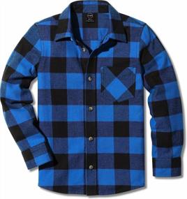 img 4 attached to 👕 CQR Kids Plaid Flannel Shirt Long Sleeve, Soft All-Cotton Brushed Casual Button Down Shirts for Boys and Girls