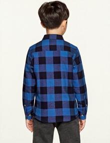 img 1 attached to 👕 CQR Kids Plaid Flannel Shirt Long Sleeve, Soft All-Cotton Brushed Casual Button Down Shirts for Boys and Girls