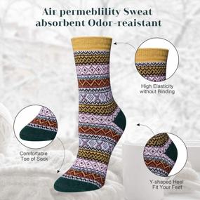 img 1 attached to Stay Cozy This Winter With 5-Pack Women'S Wool Knit Crew Socks - The Perfect Gift Idea!