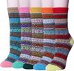 stay cozy this winter with 5-pack women's wool knit crew socks - the perfect gift idea! logo