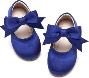 img 4 attached to Туфли Мэри Джейн для маленьких девочек - Обувь для школьной вечеринки на плоской подошве с цветочным узором для девочек