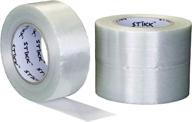 3 pack stikk 2" inch clear fiberglass reinforced filament strapping tape for packing, palletizing (1.88in 48mm) logo