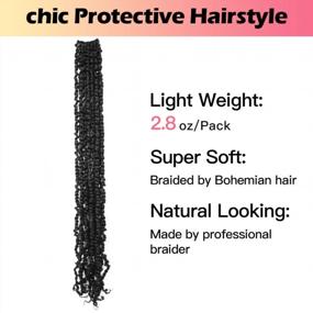 img 3 attached to Niseyo 30 Inch Passion Twist Hair Pre-Twisted 8 Packs Pre-Looped Crochet Passion Twist Crochet Hair Long Braids (8Packs, 1B)