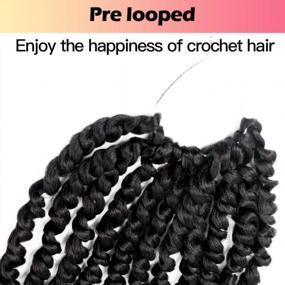 img 1 attached to Niseyo 30 Inch Passion Twist Hair Pre-Twisted 8 Packs Pre-Looped Crochet Passion Twist Crochet Hair Long Braids (8 Packs, 1B)