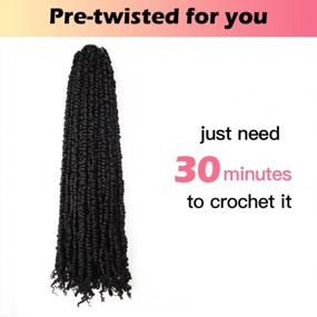 img 2 attached to Niseyo 30 Inch Passion Twist Hair Pre-Twisted 8 Packs Pre-Looped Crochet Passion Twist Crochet Hair Long Braids (8 Packs, 1B)