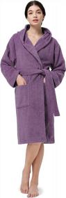 img 4 attached to 👘 SIORO Women's Hooded Terry Cloth Robe - Knee Length Cotton Bathrobe, Soft Shower Housecoat Towel