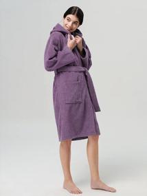 img 1 attached to 👘 SIORO Women's Hooded Terry Cloth Robe - Knee Length Cotton Bathrobe, Soft Shower Housecoat Towel