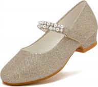 toddler girls mary janes shoes: low heel ballet flats for wedding, party & dress occasions logo