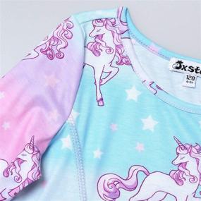 img 2 attached to 🦄 Starry Cotton Unicorn Sleeve Dresses for Girls' Clothing