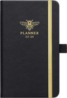 2023-2025 pocket planner/calendar - 3 year monthly planner 2023-2025, jan.2023 - dec.2025, 6.2" × 4", 3 year monthly planner with 63 note page, 2 bookmarks, pen loop, inner pocket, perfect organizer for purse - black bee logo