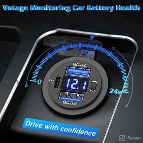 img 1 attached to 🔌 Qidoe 12V USB Outlet: Dual 18W Quick Charge 3.0 Port & 20W PD 12V USB C Car Charger Socket with Voltmeter and Power Switch - Waterproof Car USB Port Adapter for Car Boat Marine Truck Golf RV