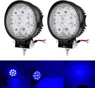 27w spot blue round work led light fog offroad off road lights driving lamp waterproof for hunting pickup utv truck car boat suv boat 4wd atv 12v 24v 4x4 tractor motorcycle（2pcs） logo