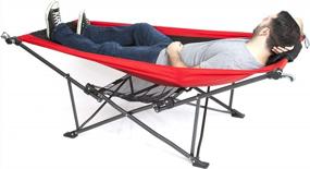 img 3 attached to Experience Ultimate Comfort And Durability With Mac Sports H900S-100 Portable Folding Hammock In Red/Black
