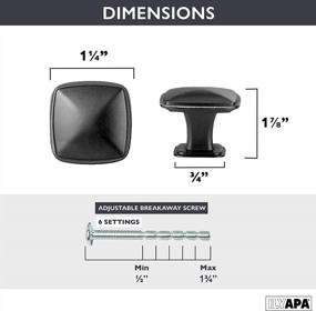 img 3 attached to “Ilyapa Черные накладные квадратные ручки для кухонного шкафа размером 1 1/4 - Набор из 10 штук оборудования для выдвижных ящиков”