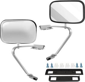 img 4 attached to 🚘 SCITOO Towing Mirrors Pair Chrome Side View Mirror for Ford F150 F250 F350 F450 Ranger Bronco Explorer Truck Pickup Plastic - Replacement Mirror 80-96