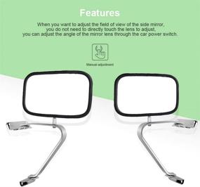 img 1 attached to 🚘 SCITOO Towing Mirrors Pair Chrome Side View Mirror for Ford F150 F250 F350 F450 Ranger Bronco Explorer Truck Pickup Plastic - Replacement Mirror 80-96