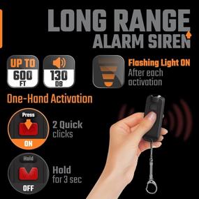 img 2 attached to WETEN USB Rechargeable Self Defense Keychain Alarm For Women - Waterproof 130 DB Security Panic Button Siren Whistle With LED Light - Safety Sound Alert Device Key Chain In Black