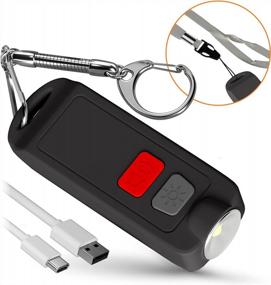 img 4 attached to WETEN USB Rechargeable Self Defense Keychain Alarm For Women - Waterproof 130 DB Security Panic Button Siren Whistle With LED Light - Safety Sound Alert Device Key Chain In Black