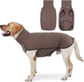 img 4 attached to 🐶 Cozy Autumn Winter Turtleneck Dog Sweater Pullover Fleece Vest for Boy Girl Puppy Cat, Stretchy Warm Pet Cold Weather Hoodie Sweatshirts Jacket Coat for Small Medium Large Dog, L Size, Brown