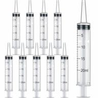 10-pack 20 ml plastic syringe set for measuring and applying epoxy resin, glue, oil or animal feeding - no needle required logo