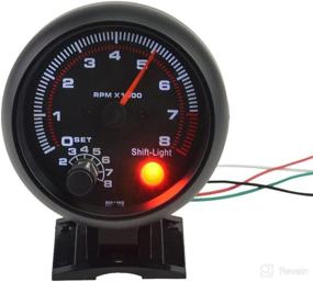 img 3 attached to 🚗 Shkalacar 3.75" Car Universal Tachometer Gauge - Automotive Tachometer Kit with White Inter Shift Light up to 8000 RPM