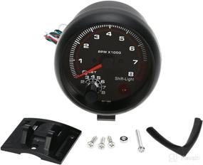 img 4 attached to 🚗 Shkalacar 3.75" Car Universal Tachometer Gauge - Automotive Tachometer Kit with White Inter Shift Light up to 8000 RPM