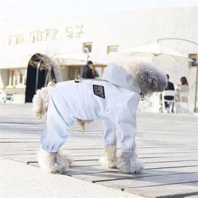 img 2 attached to YAODHAOD Dog Sun Clothing: Lightweight, Quick-Drying, Waterproof Jacket with Adjustable Hood, Reflective Stripes & Perforations for Puppies and Small Dogs