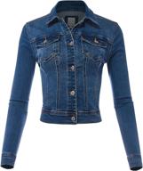 shop the trendy fashionmille classic jacket fwj1254 dk denim l for women's casual style: coats, jackets & vests collection логотип