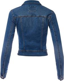 img 3 attached to Shop the Trendy FashionMille Classic Jacket FWJ1254 DK DENIM L for Women's Casual Style: Coats, Jackets & Vests Collection