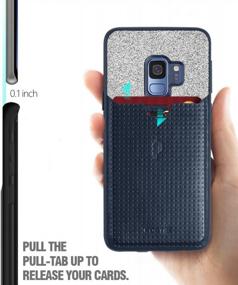 img 2 attached to Стильный и удобный футляр для кредитной карты Galaxy S9 из нубука и с дизайном на язычке