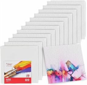 img 4 attached to Artlicious 8 X 8 Inch Blank White Canvas Boards - Pack Of 12 For Oil, Acrylic & Watercolor Paints