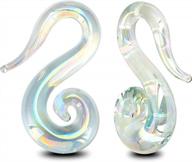 qmcandy glass spiral tapers: stylish earrings for stretching piercings in 8g-14mm gauges - set of 2 logo